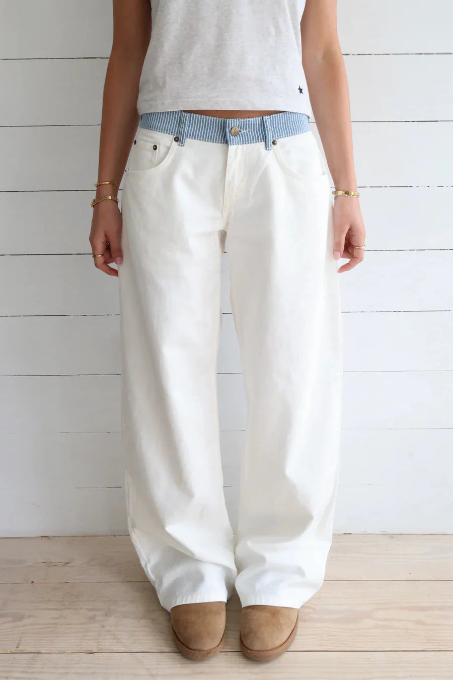 Galia | Jeans blanc ceinture