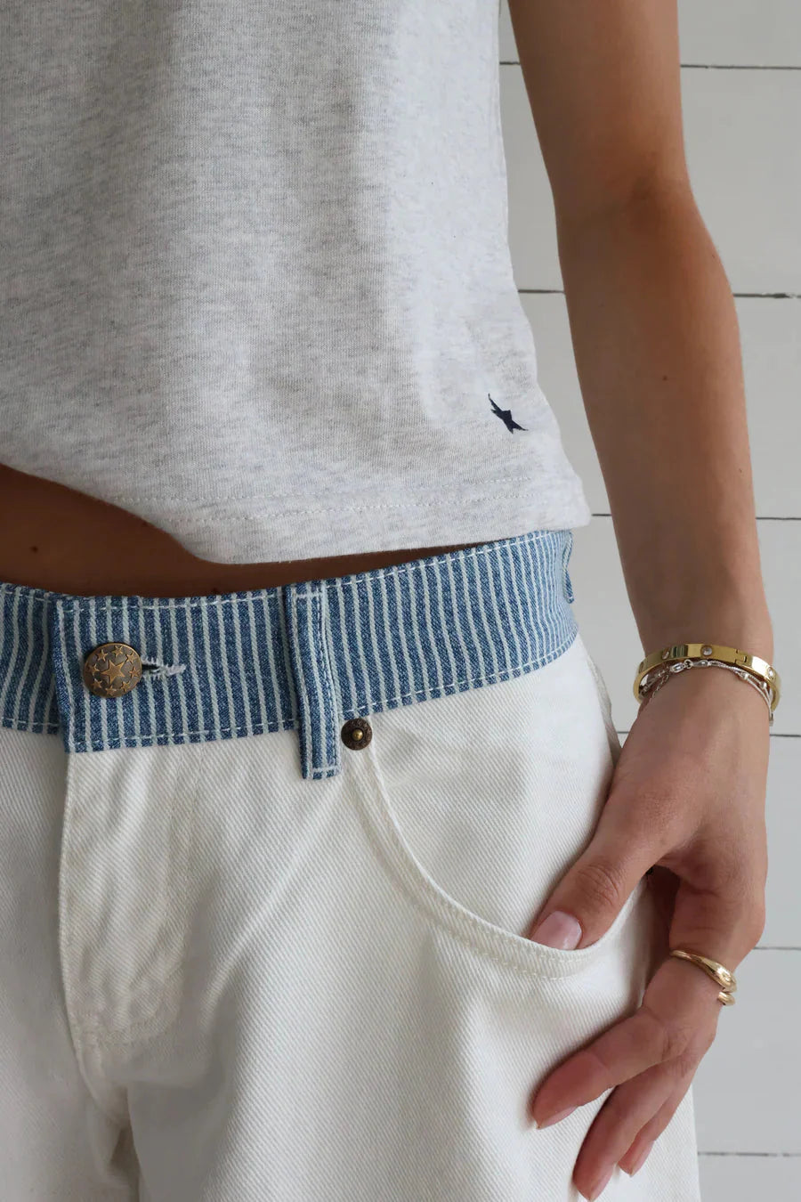 Galia | Jeans blanc ceinture