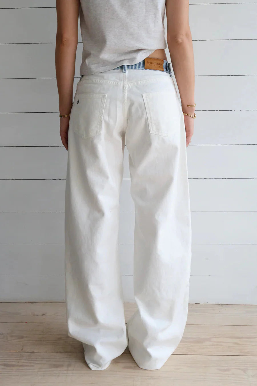 Galia | Jeans blanc ceinture